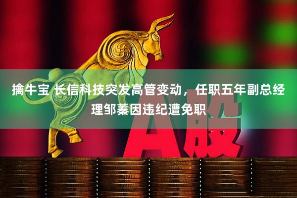 擒牛宝 长信科技突发高管变动，任职五年副总经理邹蓁因违纪遭免职